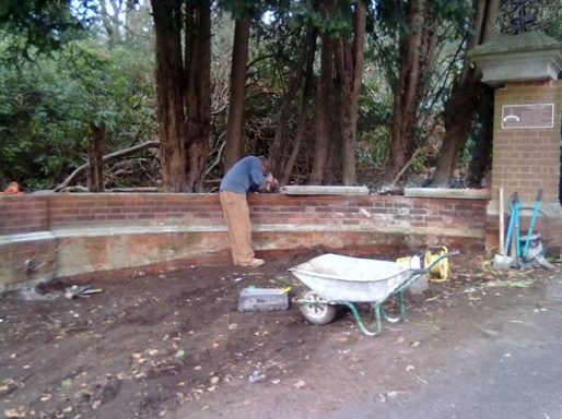 garden wall rebuilt